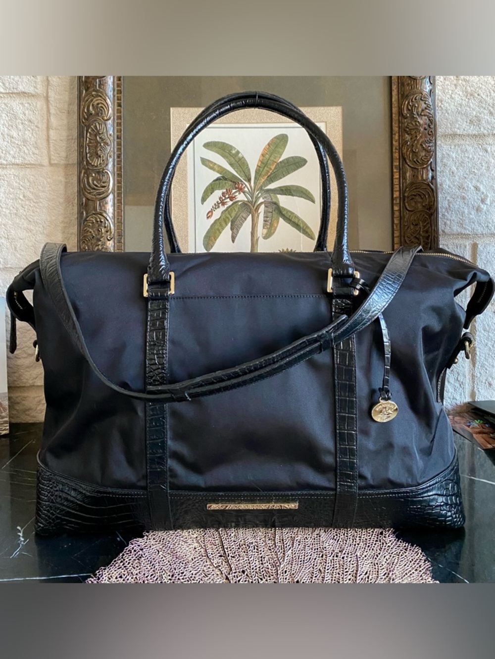 ⛴️⚓️BRAHMIN BLACK DUXBURY WEEKENDER TRAVEL BAG